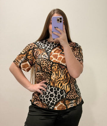 Camiseta Manga Corta Estampada Plus