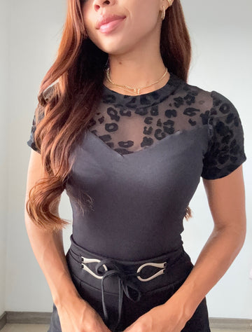Body Manga Corta Escote En Mayatex