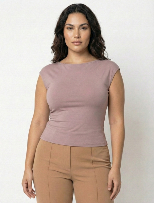 Blusa Manga Corta Espalda Descubierta