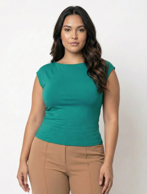 Blusa Manga Corta Espalda Descubierta