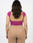 Blusa Manga Corta Espalda Descubierta