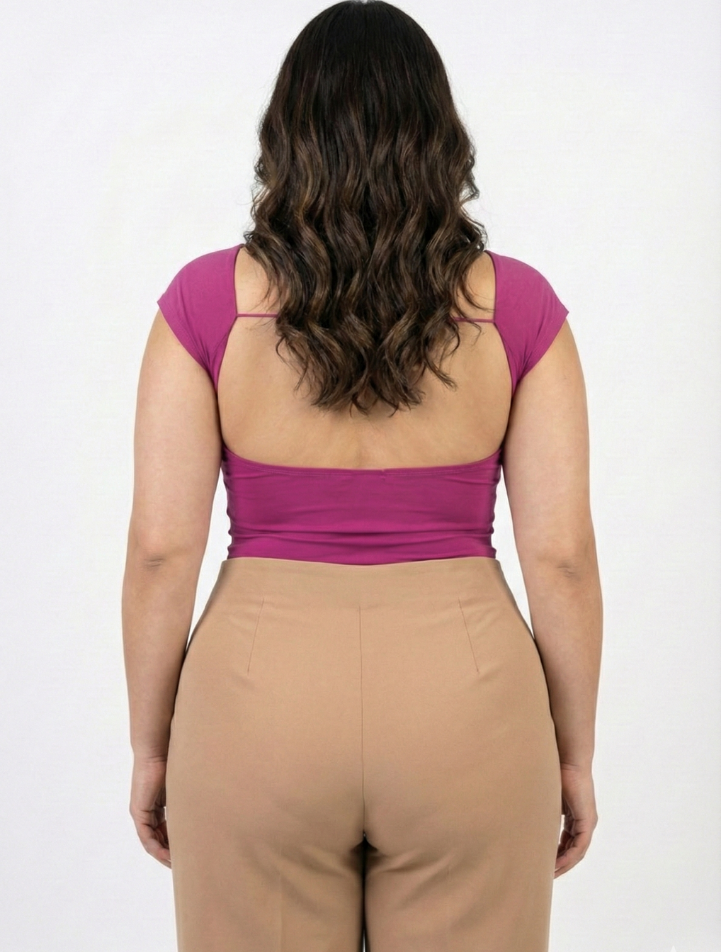 Blusa Manga Corta Espalda Descubierta