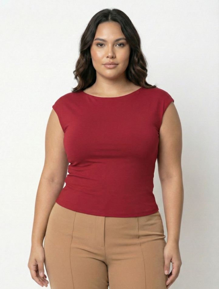 Blusa Manga Corta Espalda Descubierta