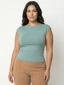 Blusa Manga Corta Espalda Descubierta