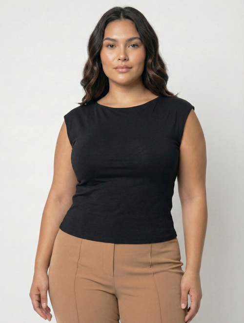 Blusa Manga Corta Espalda Descubierta