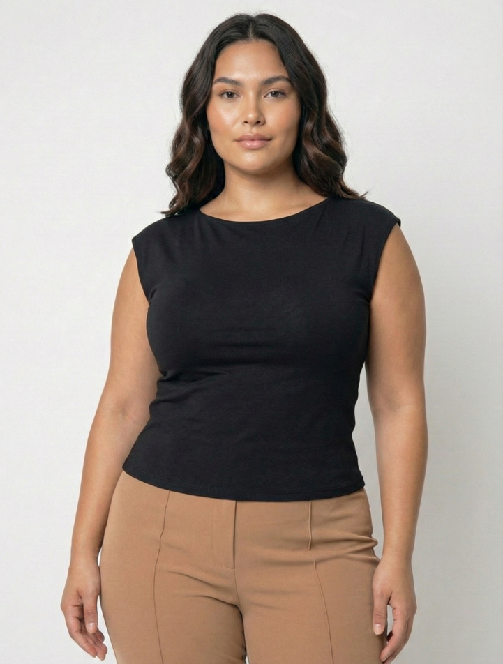 Blusa Manga Corta Espalda Descubierta