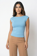 Blusa Manga Corta Espalda Descubierta