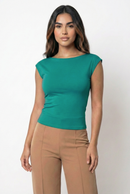 Blusa Manga Corta Espalda Descubierta