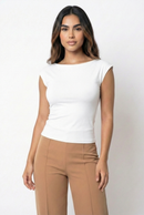 Blusa Manga Corta Espalda Descubierta