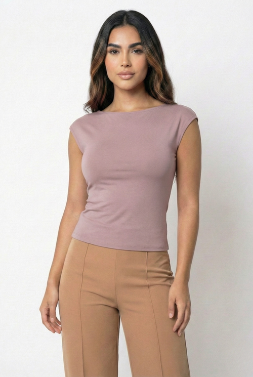 Blusa Manga Corta Espalda Descubierta