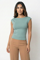 Blusa Manga Corta Espalda Descubierta