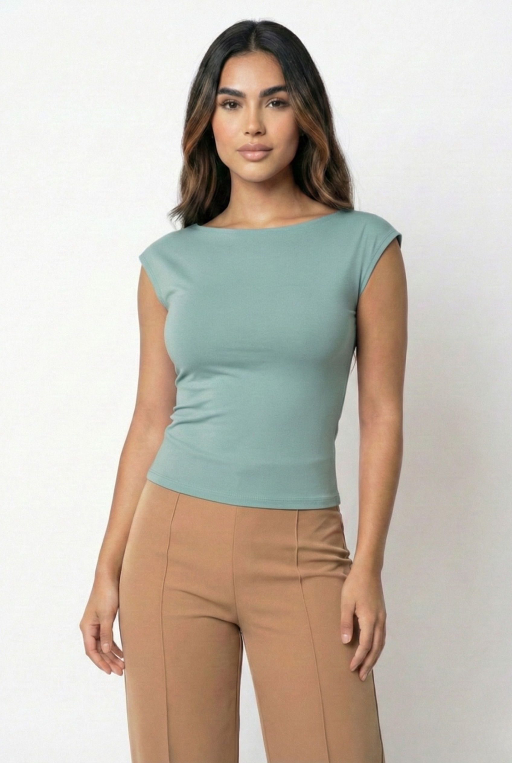 Blusa Manga Corta Espalda Descubierta