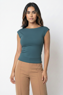 Blusa Manga Corta Espalda Descubierta