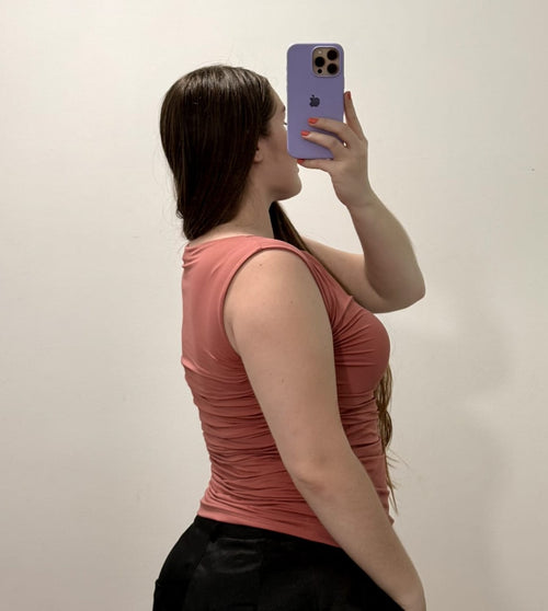 Blusa Manga Sisa Recogido Lateral Plus