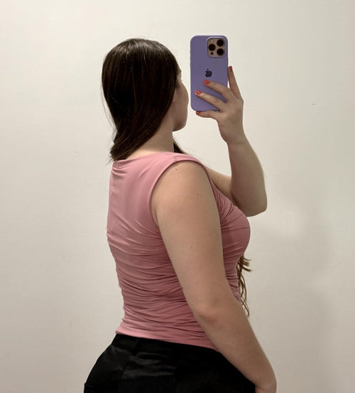 Blusa Manga Sisa Recogido Lateral Plus