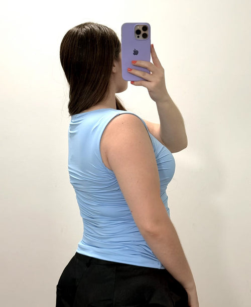 Blusa Manga Sisa Recogido Lateral Plus