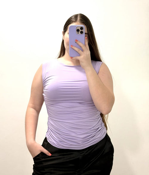 Blusa Manga Sisa Recogido Lateral Plus