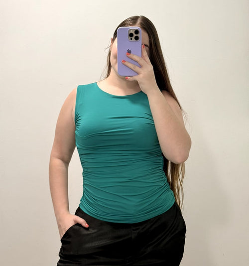 Blusa Manga Sisa Recogido Lateral Plus