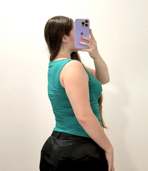 Blusa Manga Sisa Recogido Lateral Plus