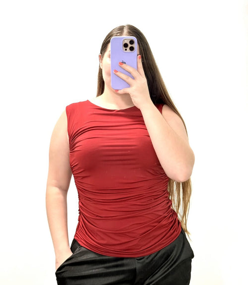 Blusa Manga Sisa Recogido Lateral Plus