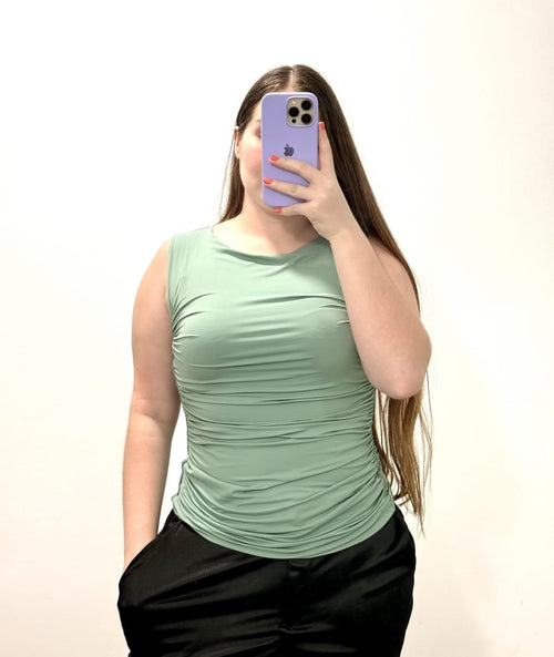 Blusa Manga Sisa Recogido Lateral Plus