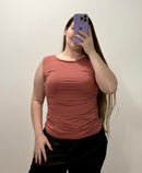 Blusa Manga Sisa Recogido Lateral Plus