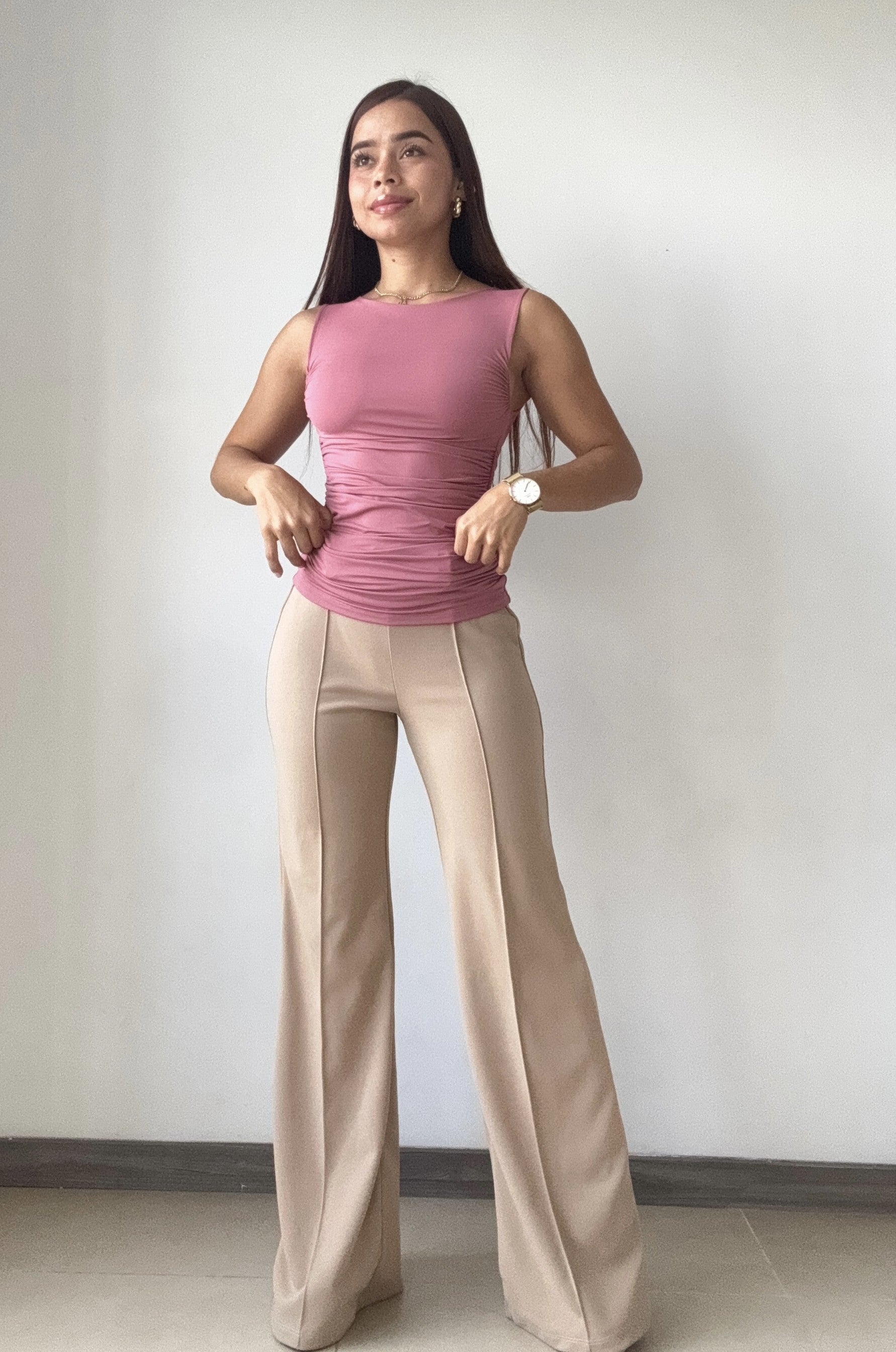 Blusa Manga Sisa Con Recogido Lateral