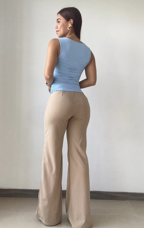 Blusa Manga Sisa Con Recogido Lateral