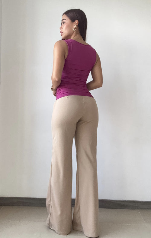 Blusa Manga Sisa Con Recogido Lateral