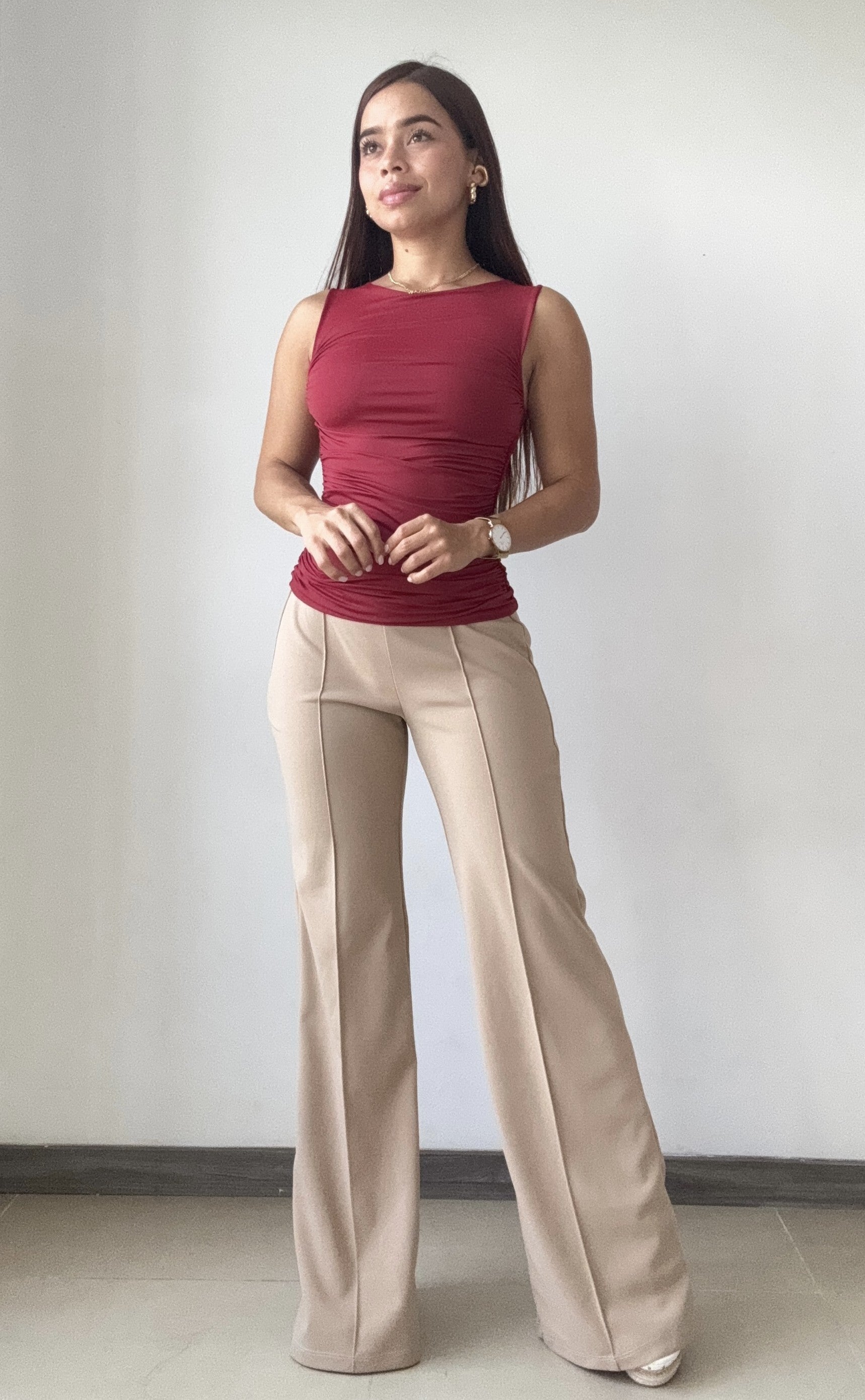 Blusa Manga Sisa Con Recogido Lateral