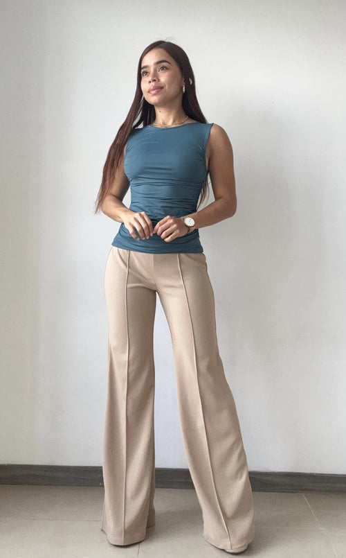 Blusa Manga Sisa Con Recogido Lateral