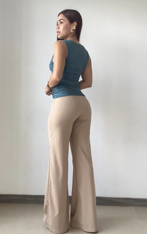 Blusa Manga Sisa Con Recogido Lateral