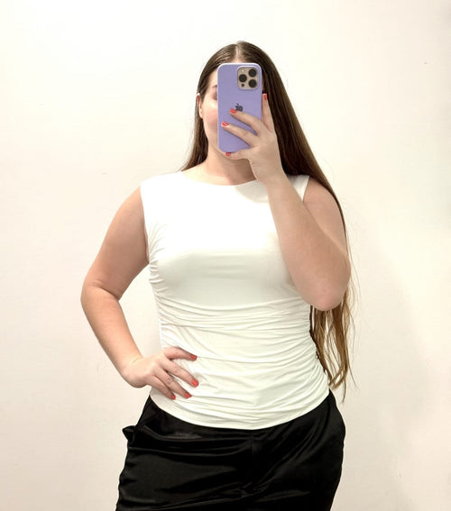 Blusa Manga Sisa Recogido Lateral Plus