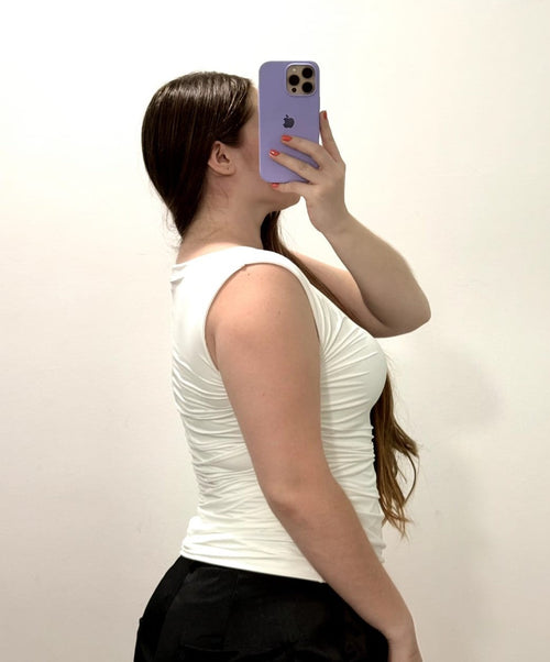 Blusa Manga Sisa Recogido Lateral Plus