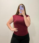 Blusa Manga Sisa Resorte Laterales Plus