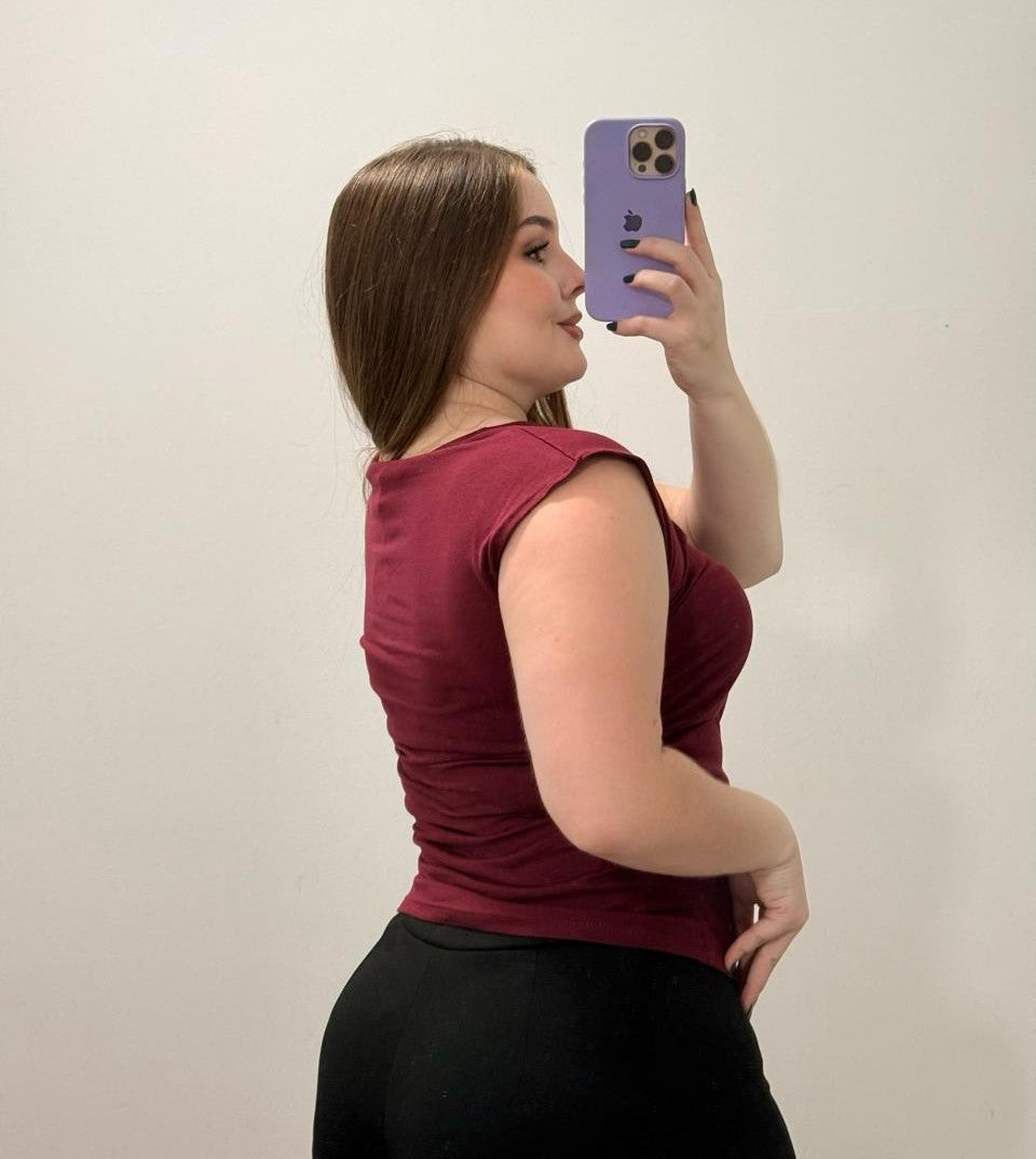 Blusa Manga Sisa Resorte Laterales Plus