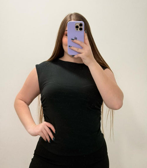 Blusa Manga Sisa Resorte Laterales Plus