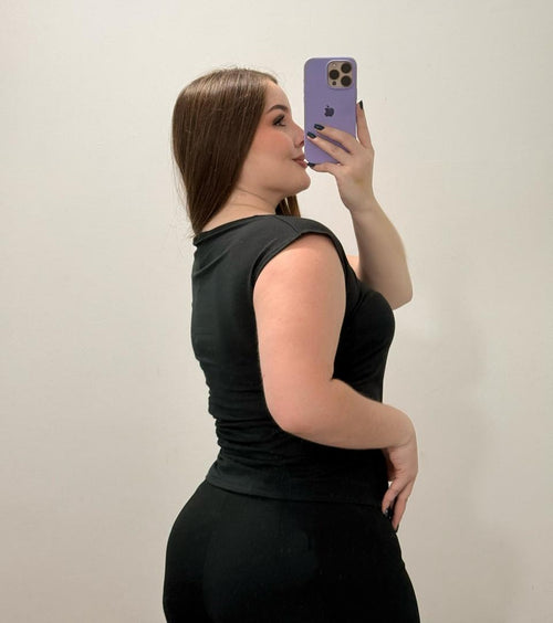 Blusa Manga Sisa Resorte Laterales Plus