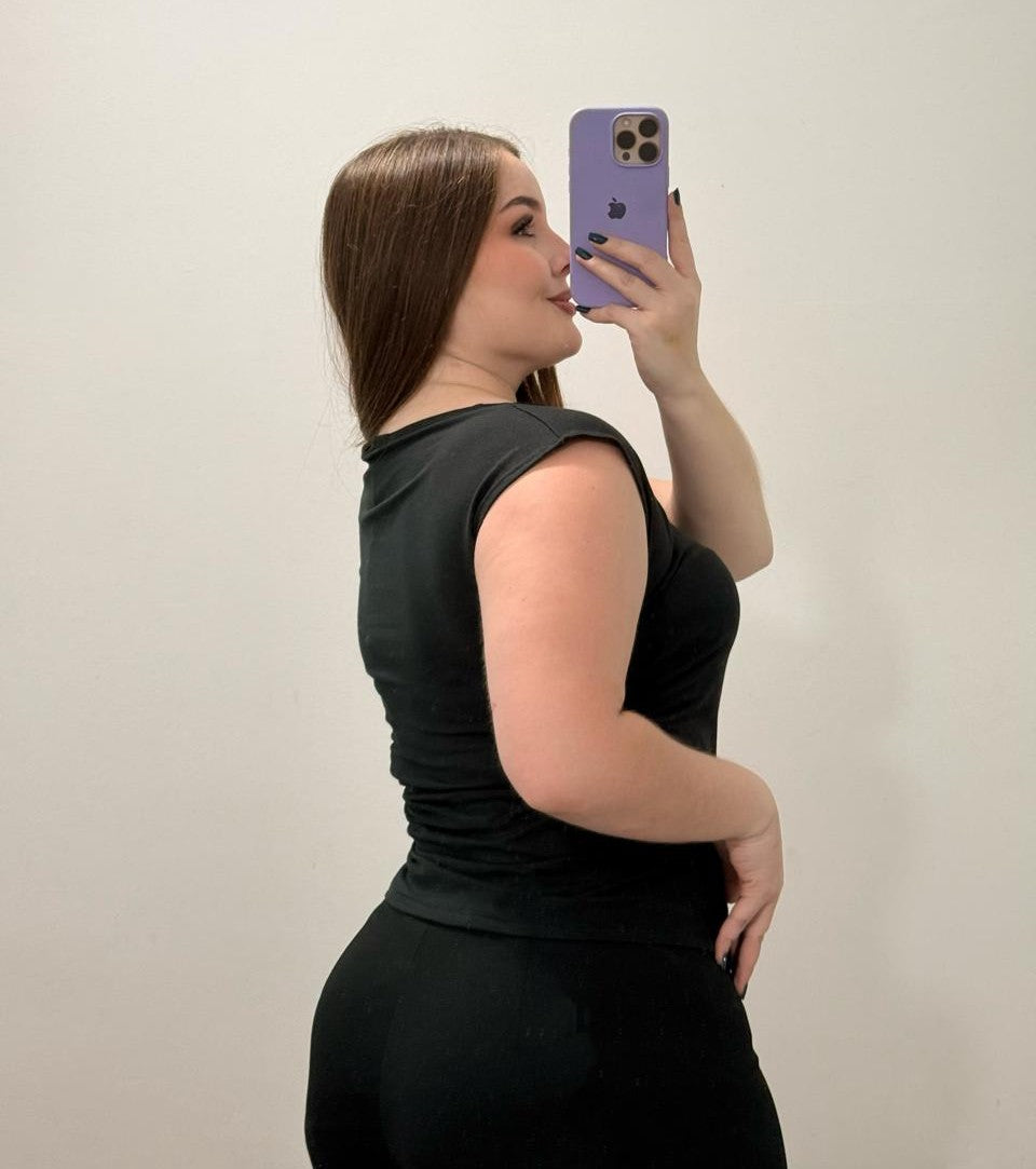 Blusa Manga Sisa Resorte Laterales Plus