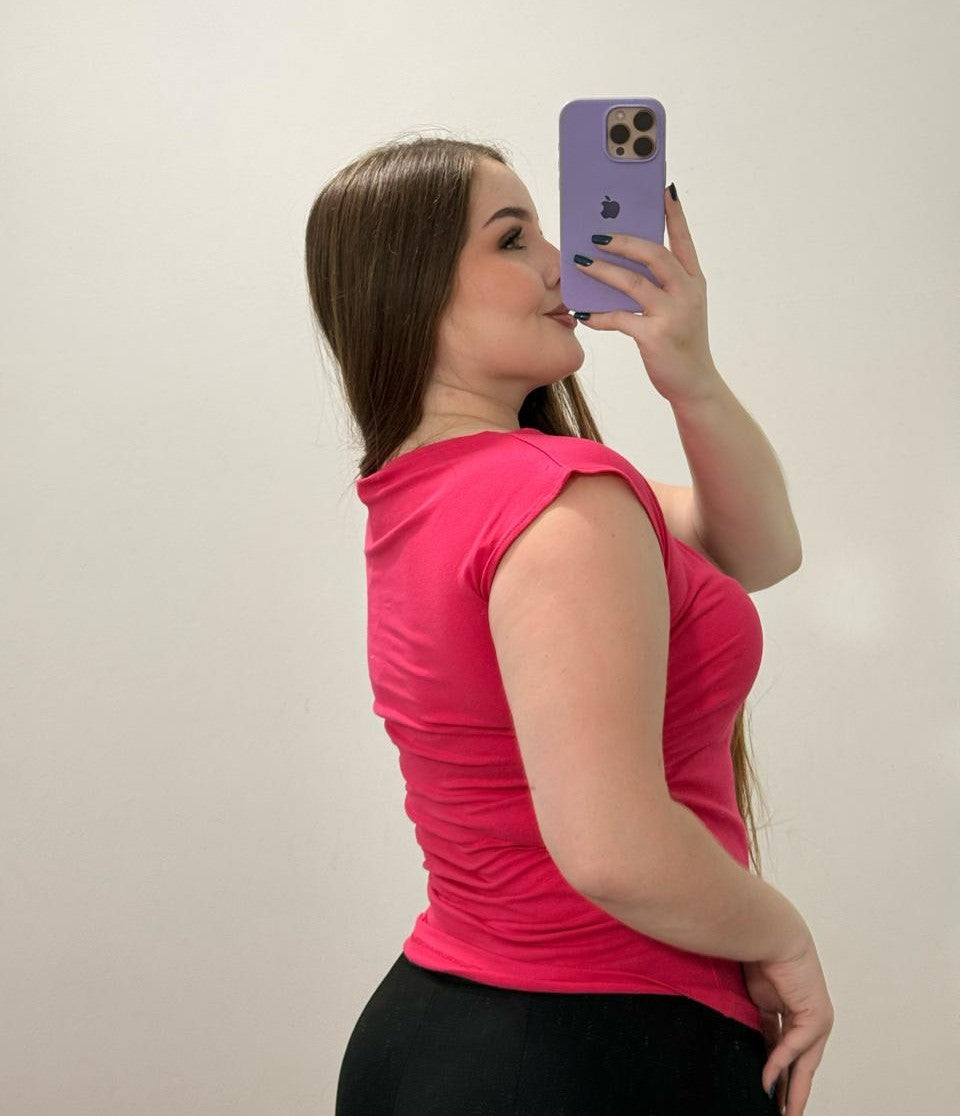 Blusa Manga Sisa Resorte Laterales Plus