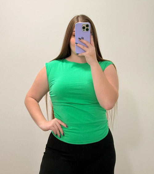 Blusa Manga Sisa Resorte Laterales Plus