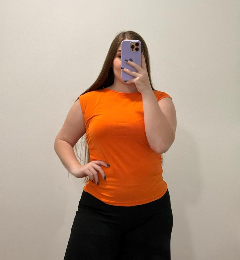 Blusa Manga Sisa Resorte Laterales Plus