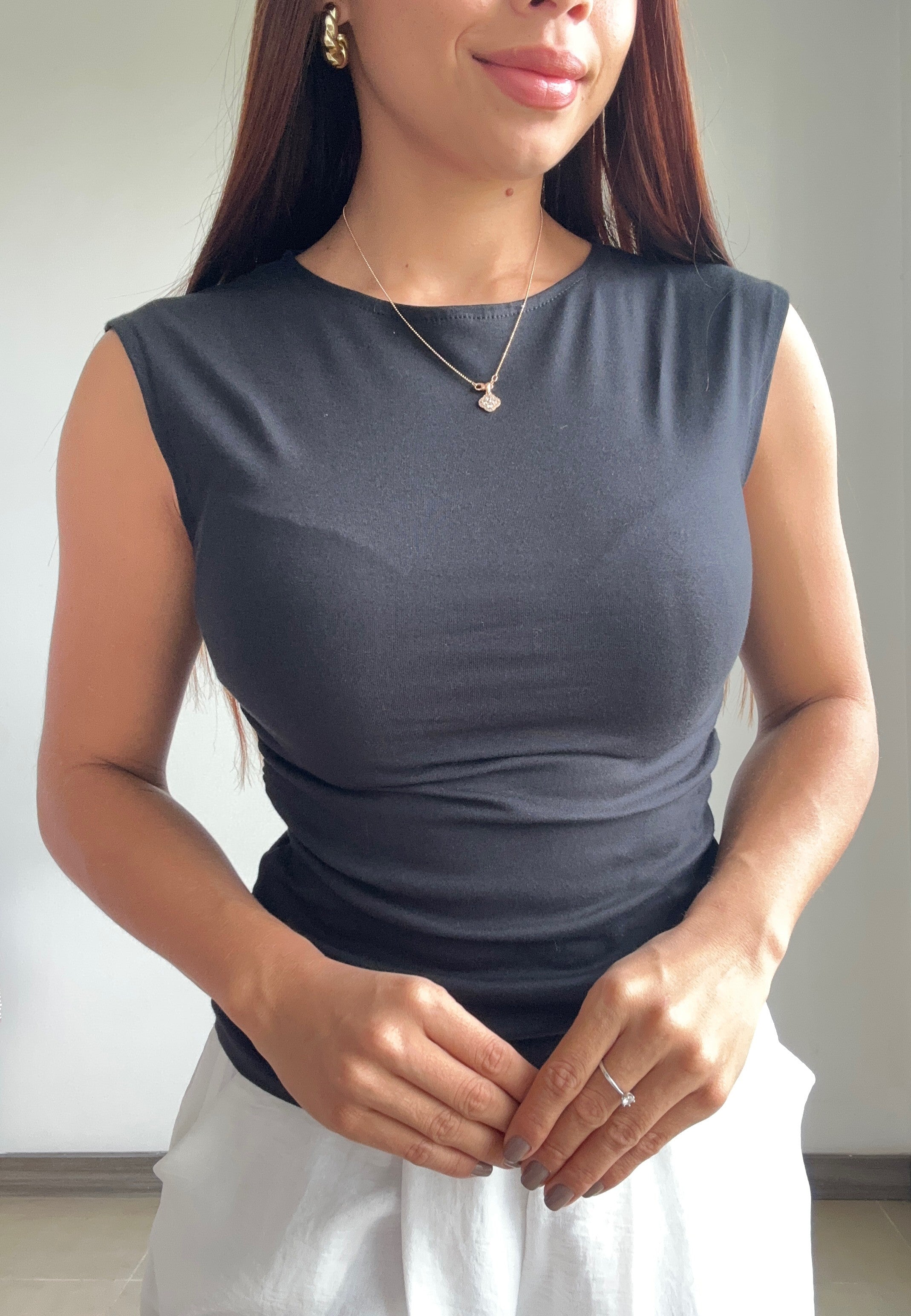 Blusa Manga Sisa Resorte Laterales