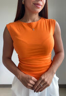 Blusa Manga Sisa Resorte Laterales