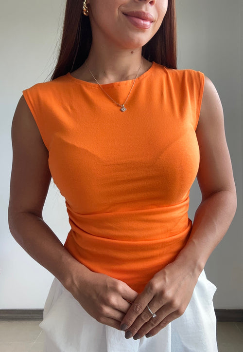 Blusa Manga Sisa Resorte Laterales