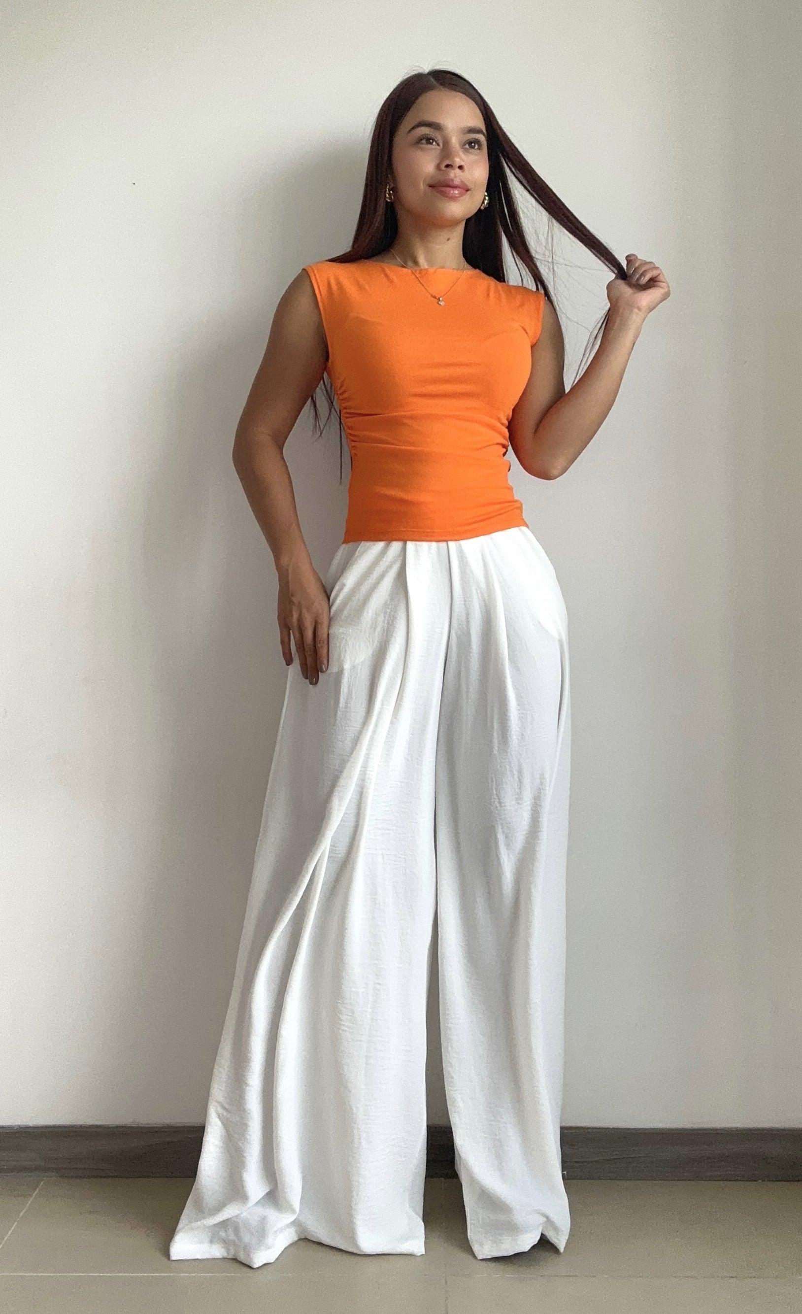 Blusa Manga Sisa Resorte Laterales