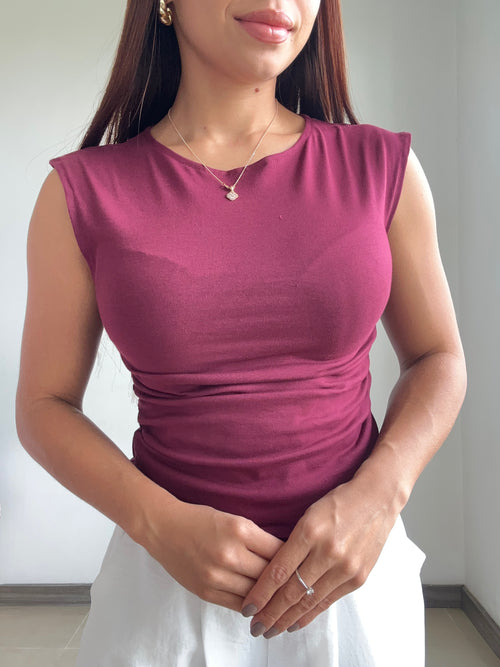 Blusa Manga Sisa Resorte Laterales