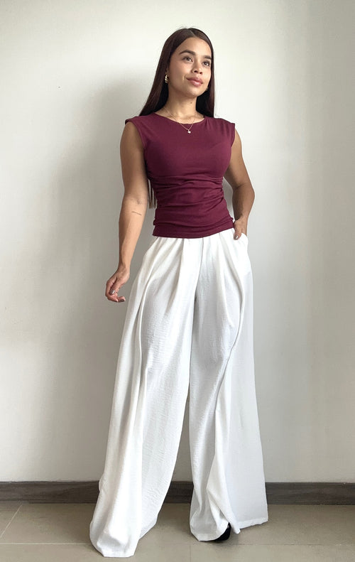 Blusa Manga Sisa Resorte Laterales