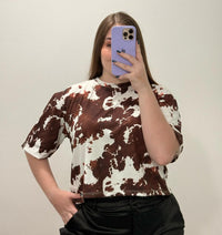 Blusa Manga Corta Estampada Talla Plus