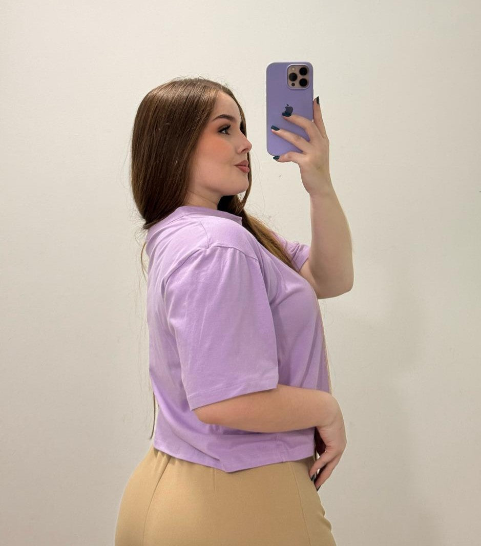 Camiseta Corta Con Aplique Talla Plus